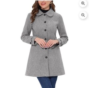Allegra K Women's Gray Pea Coat